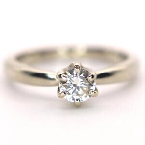 Solstice 14kt White Gold Diamond Round Cut .50 Carat Solitaire Engagement Ring